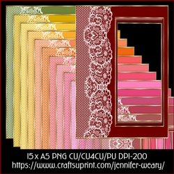 Lace Stripped A5 Frames-Flower Beauty