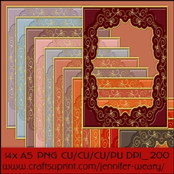 Golden Border A5 Frames Too-Flamingo Feathers