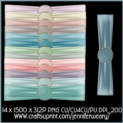 Ribbon Wraps with Brads-Succulants