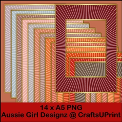 Glittery Stripe A5 Frames-Flamingo feathers