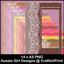 Lace n Stripped A5 Frames-Cherry Blossom
