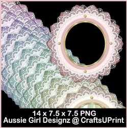 Lace n Pearl Round Frames-Candy Floss