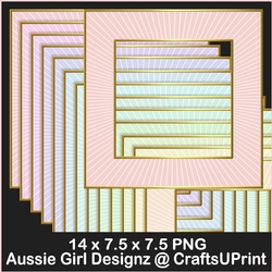 glittery Stripe Frames-Candy Floss