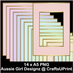 Glittery Stripe A5 Frames-candy Floss