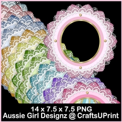 Lace n Pearl Round Frames-Easter Morn