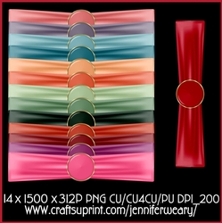 Ribbon Wraps with Brads-Succulants Bright