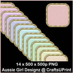 24 Square Dot Brads-Candy Floss