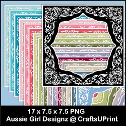 4 Cornered White border Frames-glittering