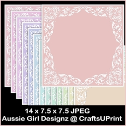 4 Cornered White Border Backgrounds-Candy Floss