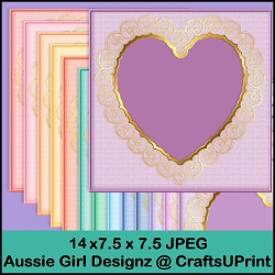 Gold Border heart Backgrounds-summer