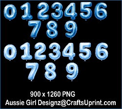 Blue Number Balloons