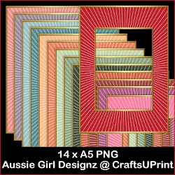 Glittery Stripe A5 Frames-Bright Succulants