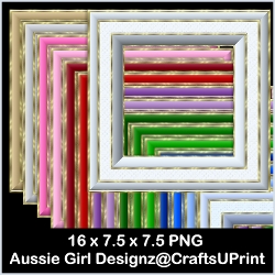 4 Gold Border Frames-Christmas Time