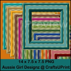 4 Gold Border Frames-Autumn Fall