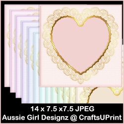 Gold Border heart Backgrounds-Candy floss