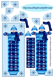 Snowman Countdown blue