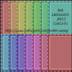 Shell Edges with Stripes set 3 jpegs