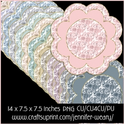 Neutral Floral Mats with Golden Edges 6