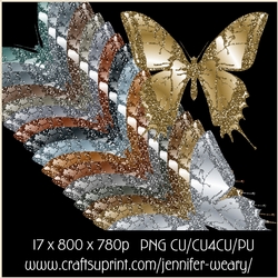 Metal Glitter Butterflies