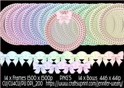 Triple Flower Frames with Bows-Candy Floss 