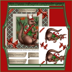 Christmas Kangaroo with Red Bows