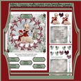 Poinsettias in A Ring-Christmas Girl & Cat & Robin