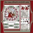 Poinsettias in A Ring-Christmas Girl & Reindeer & Robin