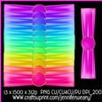 Ribbon Wraps with Brads-Neon Rainbow