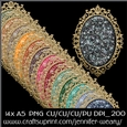 Gold Fancy Edged A5 Glitter Mats-Cozy