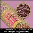 Gold Fancy Edged Glitter Mats-Cherry Blossoms