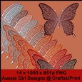 Glittering Butterfly Pearls-Flamingo Feathers
