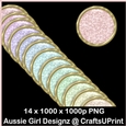 Glitter Round Brads-Candy Floss