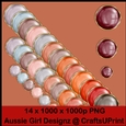 3 Pearls Gold Borders-Flamingo Feathers