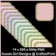24 Square Dot Brads-Candy Floss
