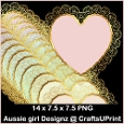 Gold Border Hearts-Candy Floss