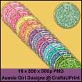 Glitter Round Brads- Easter