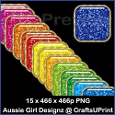 Glitter Square Brads-Colorful
