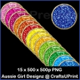 Glitter Round Brads-Colorful