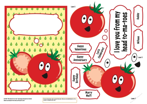 A5 card Head ToMaToes decoupage