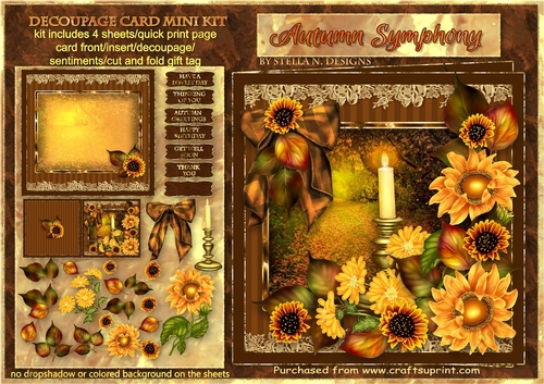 AUTUMN SYMPHONY - DECOUPAGE CARD MINI KIT