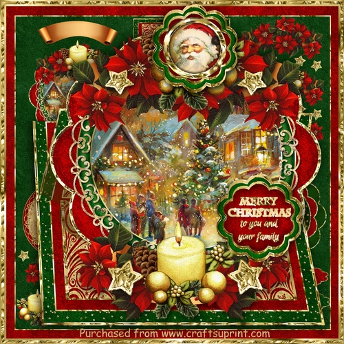 MERRY CHRISTMAS EASEL DECOUPAGE MINI KIT