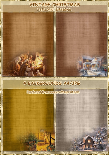 VINTAGE CHRISTMAS -  BACKGROUNDS