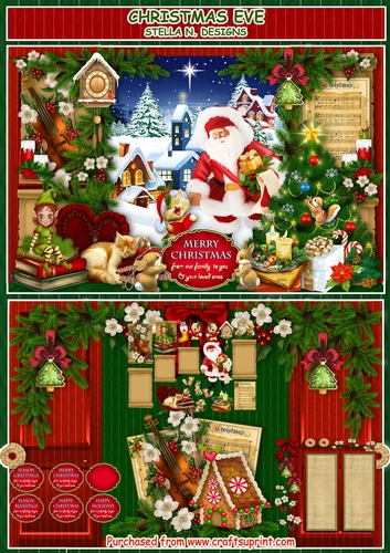 CHRISTMAS EVE - GATE FOLD DECOUPAGE CARD