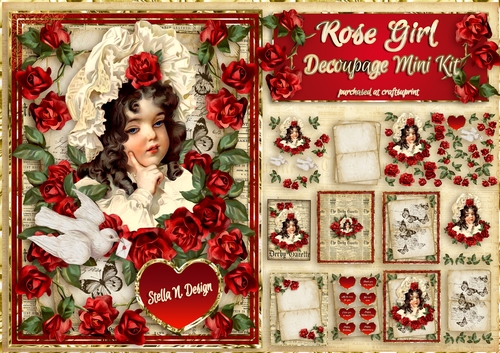 ROSE GIRL - DECOUPAGE MINI KIT
