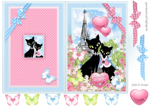 LOVE IS IN THE AIR - CUT & FOLD CARD