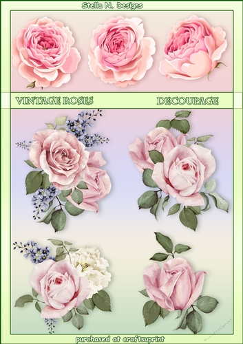 VINTAGE ROSES - DECOUPAGE