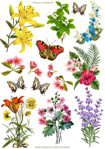 VINTAGE FLOWERS 5 - DECOUPAGE