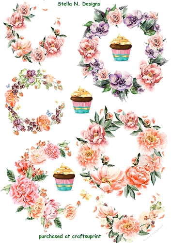 FLORAL WREATHS DECOUPAGE