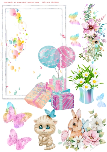 BIRTHDAY BABY DECOUPAGE SHEET