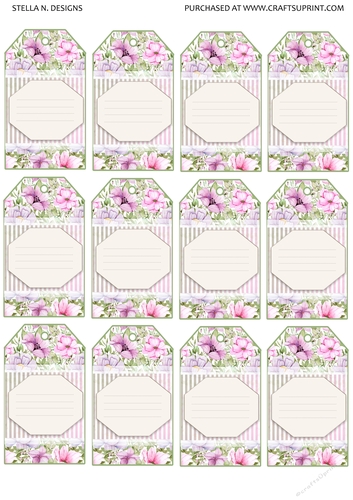 FLOWERS & STRIPES TAGS